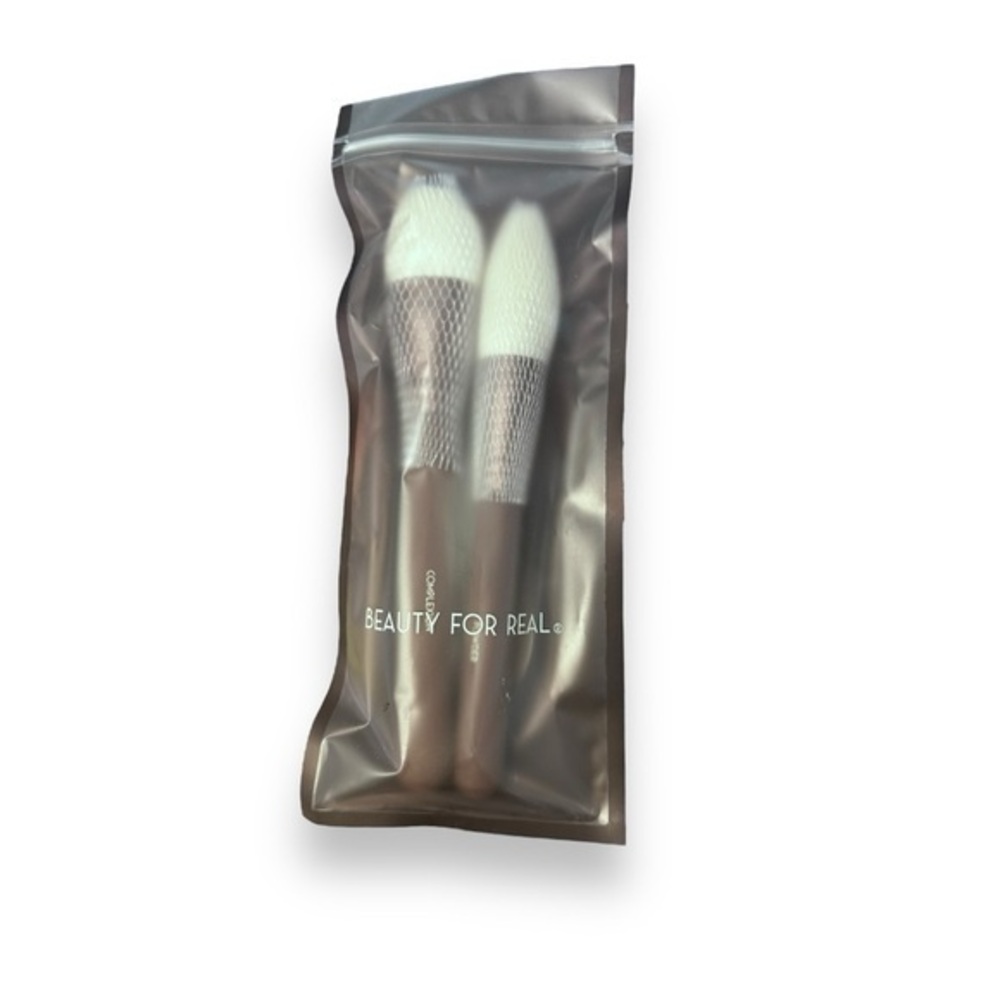 🆕 NWT Beauty For Real Essential Pro Complexion & Powder Brush Duo